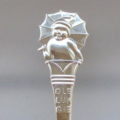 20th Century Ole Lukoje 'Sandman' Silver Spoon, Hans Christian Anderson