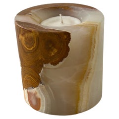 20th Century Onyx Cylinder Candle