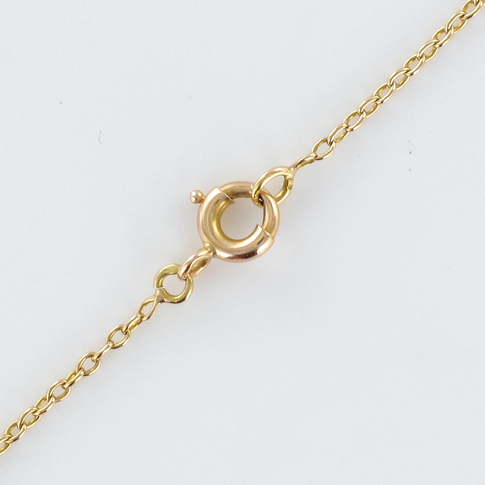 20th Century Opal Diamond 18 Karat Yellow Gold Pendant Necklace 4