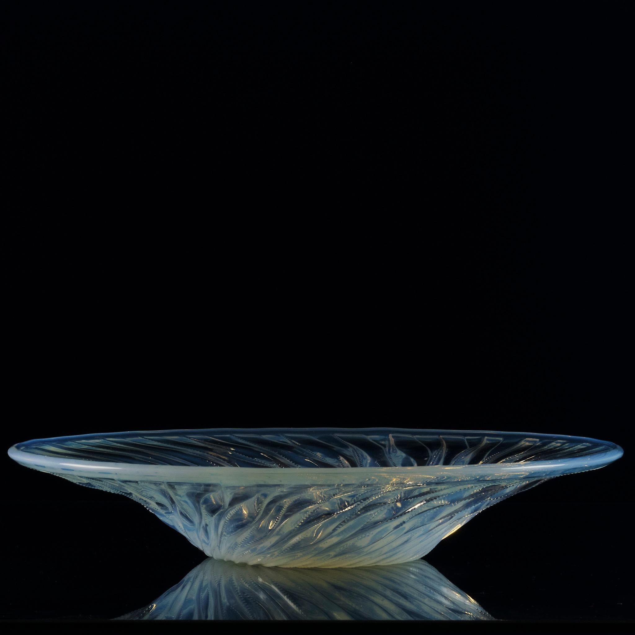 European 20th Century Opalescent Glass Bowl Entitled 