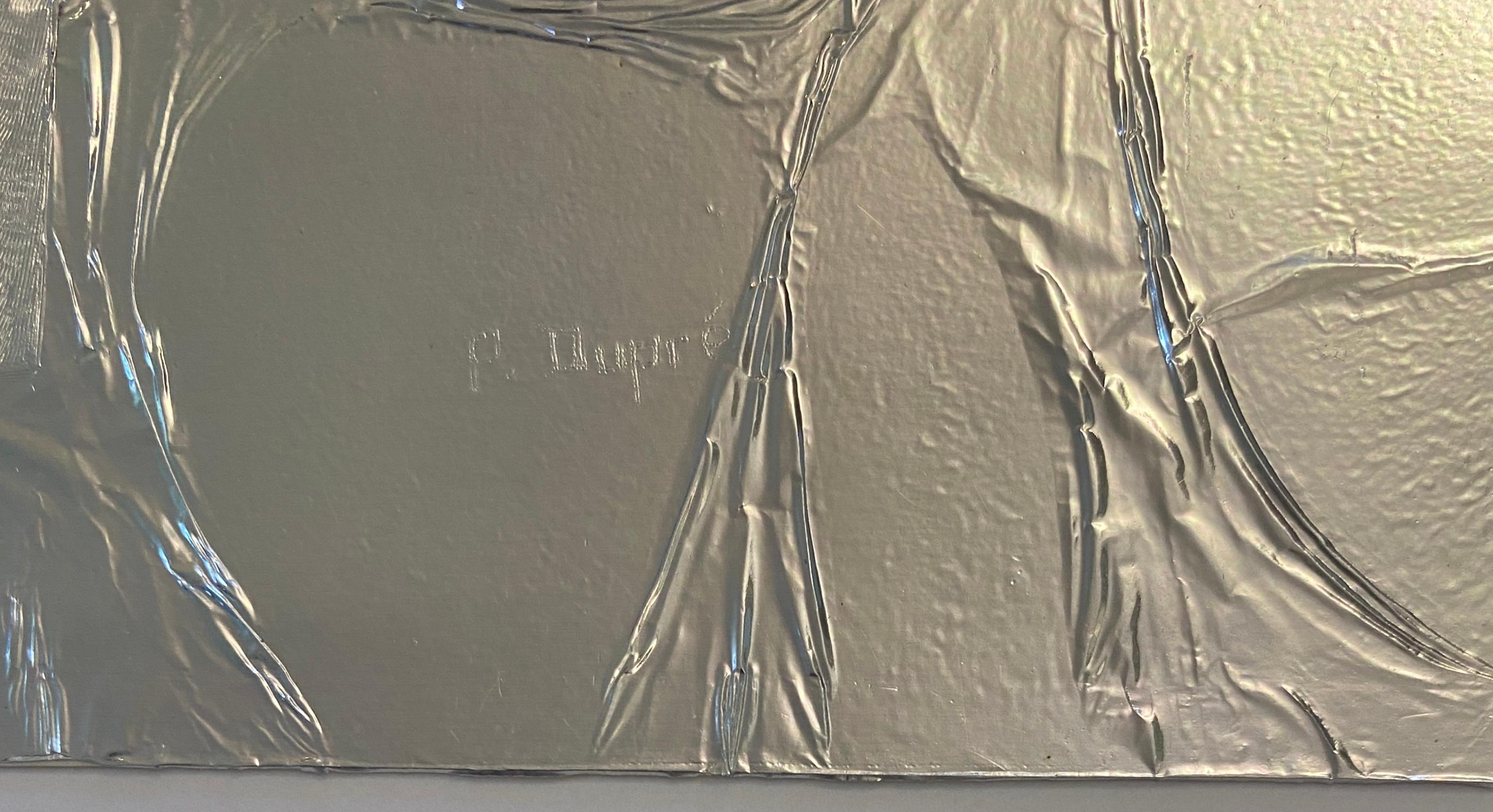 Arte óptico del siglo XX sobre papel de aluminio de Patrick Dupré a la manera de Julio Le Parc Francés en venta