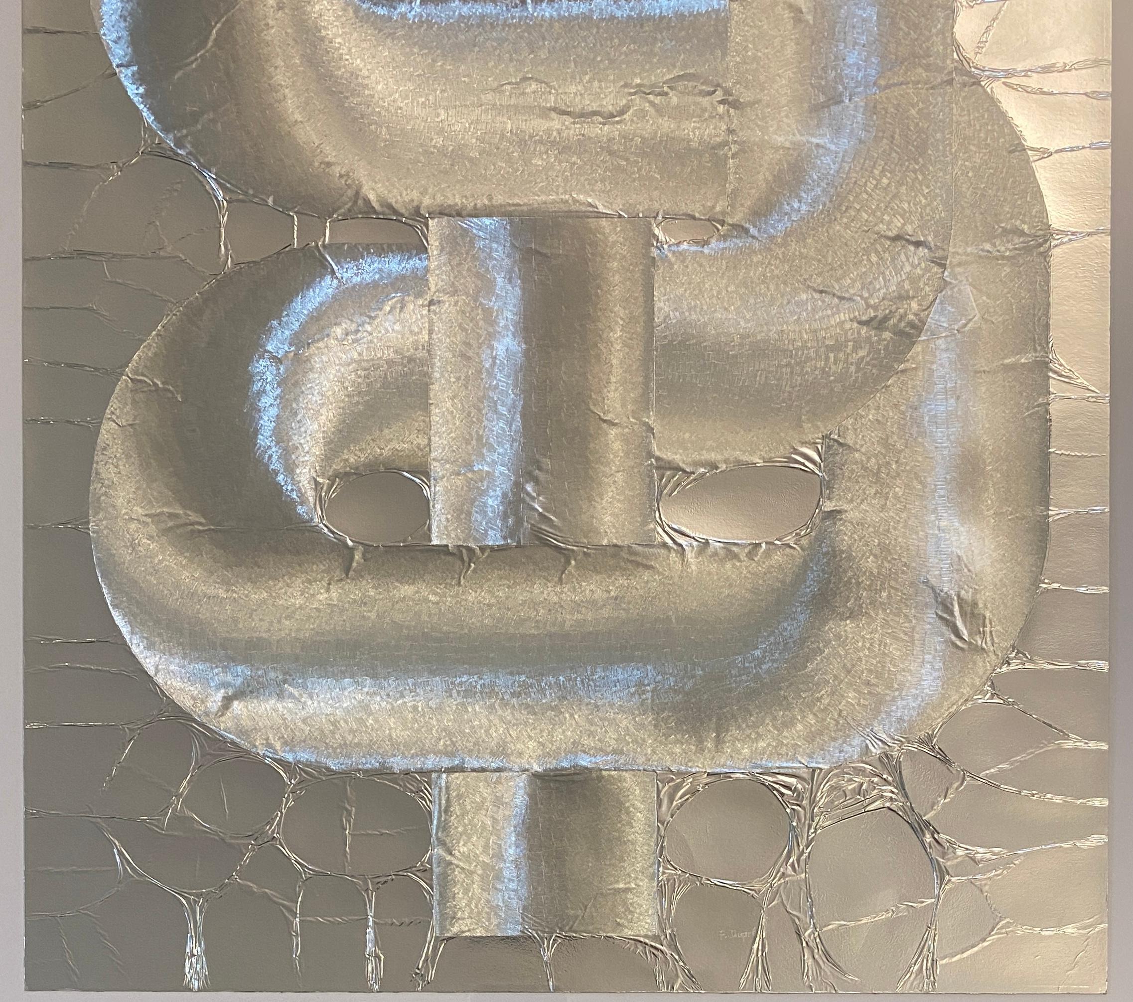 Arte óptico del siglo XX sobre papel de aluminio de Patrick Dupré a la manera de Julio Le Parc en Bueno estado para la venta en Miami, FL