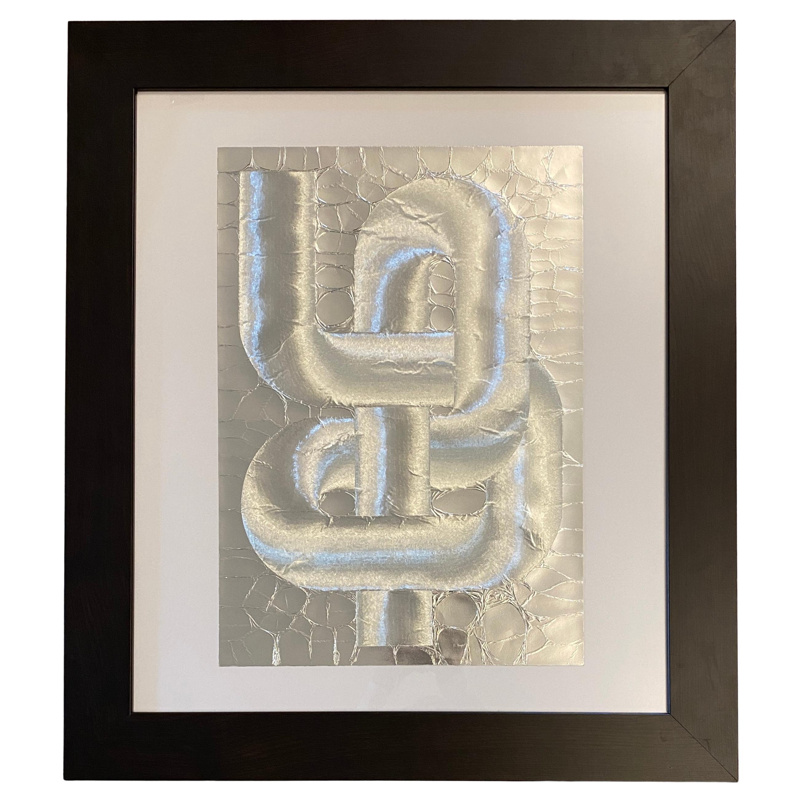 Arte óptico del siglo XX sobre papel de aluminio de Patrick Dupré a la manera de Julio Le Parc en venta