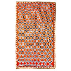 Retro 20th Century Orange Geometric Moroccan Berber