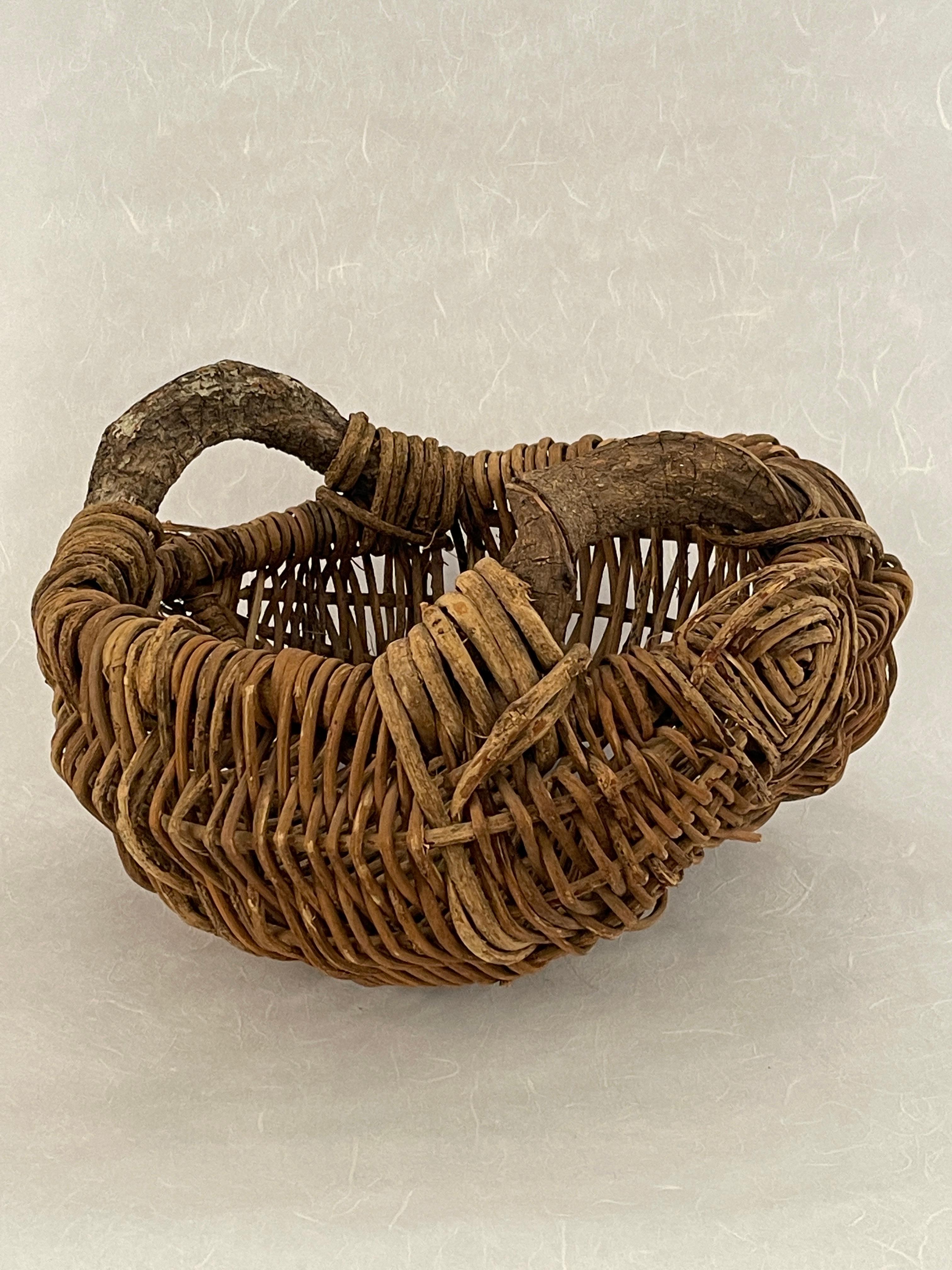 20th Century Organic Handled Woven Basket For Sale 4