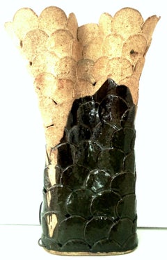 20th Century Organic Modern Handcrafted Ceramic Glaze Studio Pottery Lamp