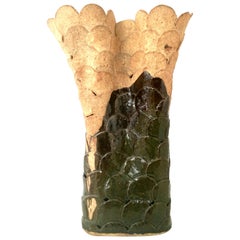 20th Century Organic Modern Handcrafted Ceramic Glaze Studio Pottery Lamp