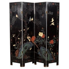 20th Century, Oriental Coromandel Lacquered Wood Screen