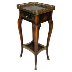 20th Century Oriental Chinoiserie Decorated One Drawer Stand with Brass Gallery (a Gallery)