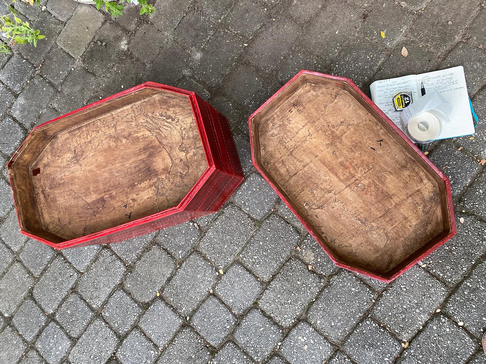 20th Century Oriental Lacquered Red Drinks Table 5