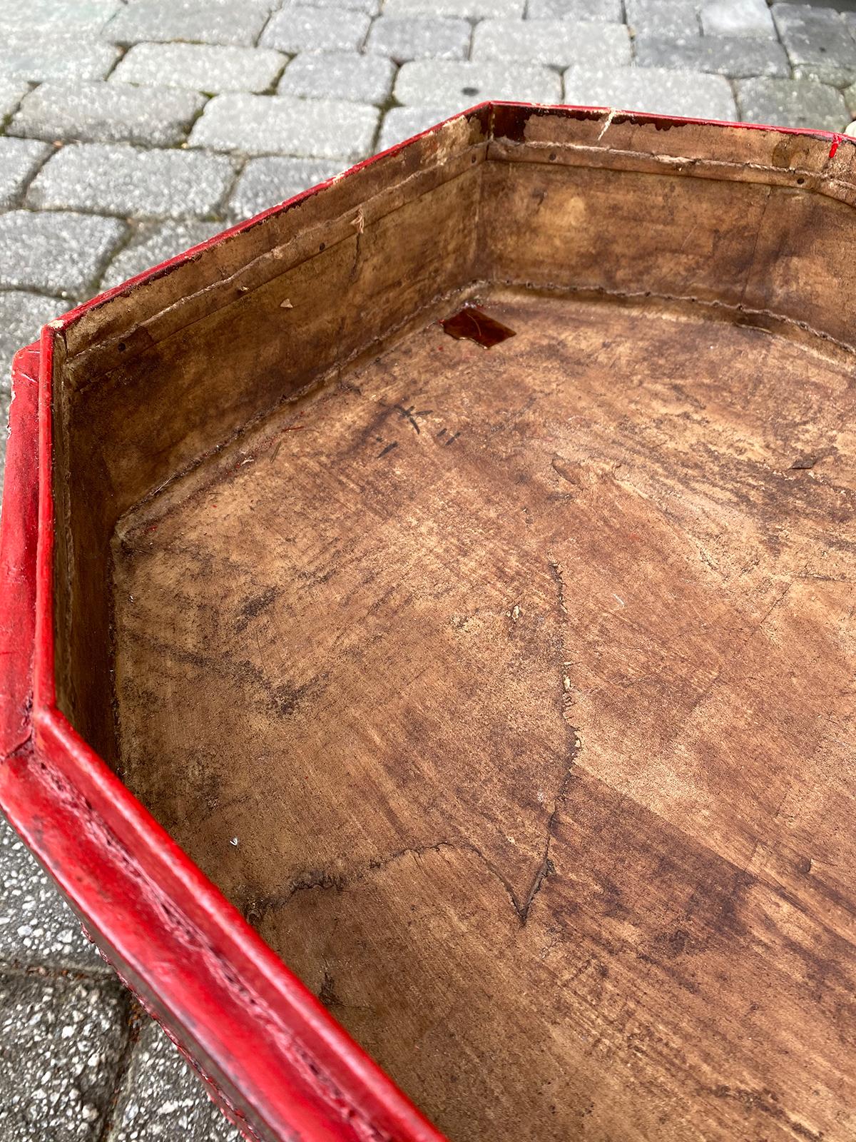 20th Century Oriental Lacquered Red Drinks Table 6