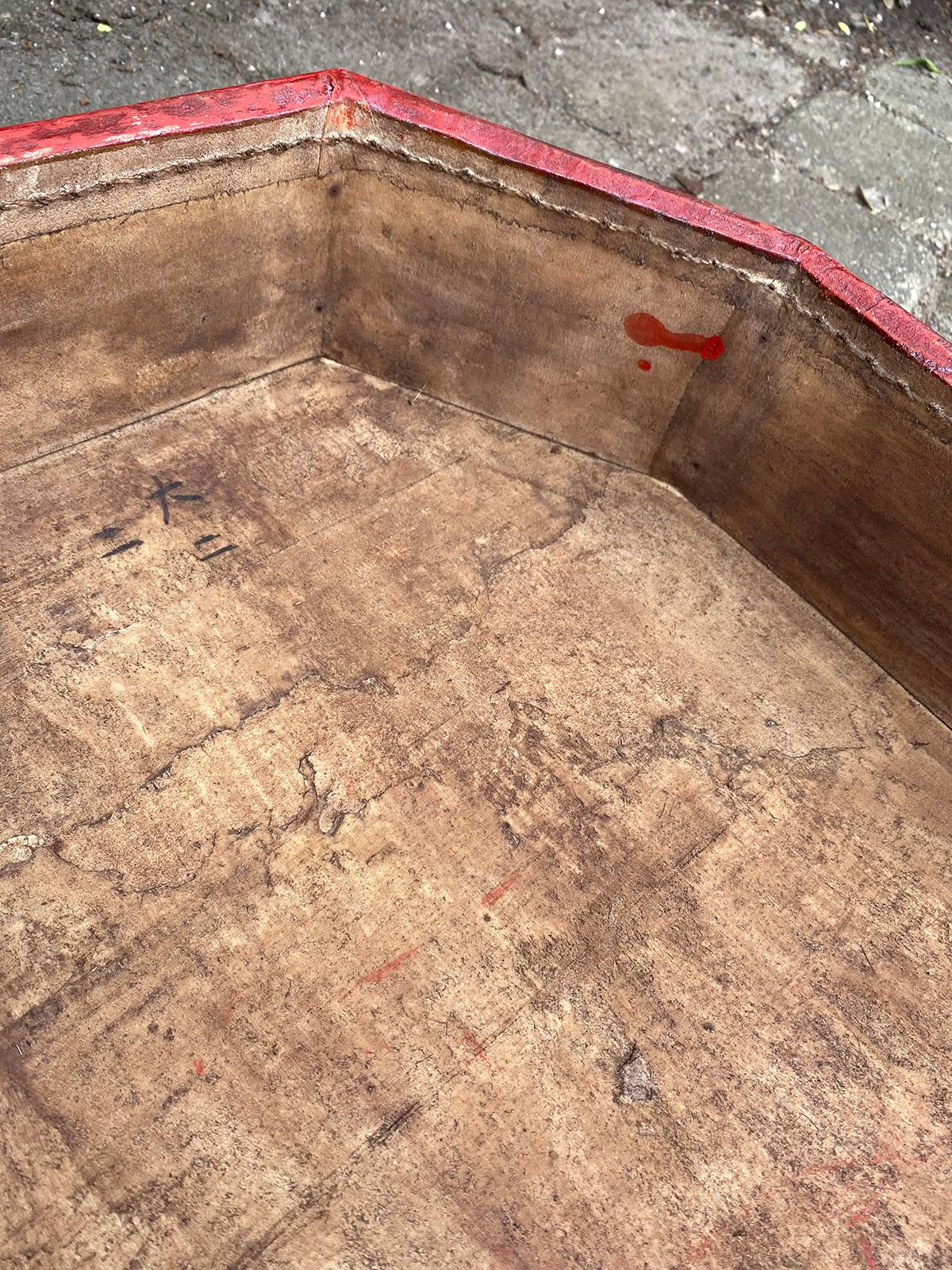 20th Century Oriental Lacquered Red Drinks Table 8