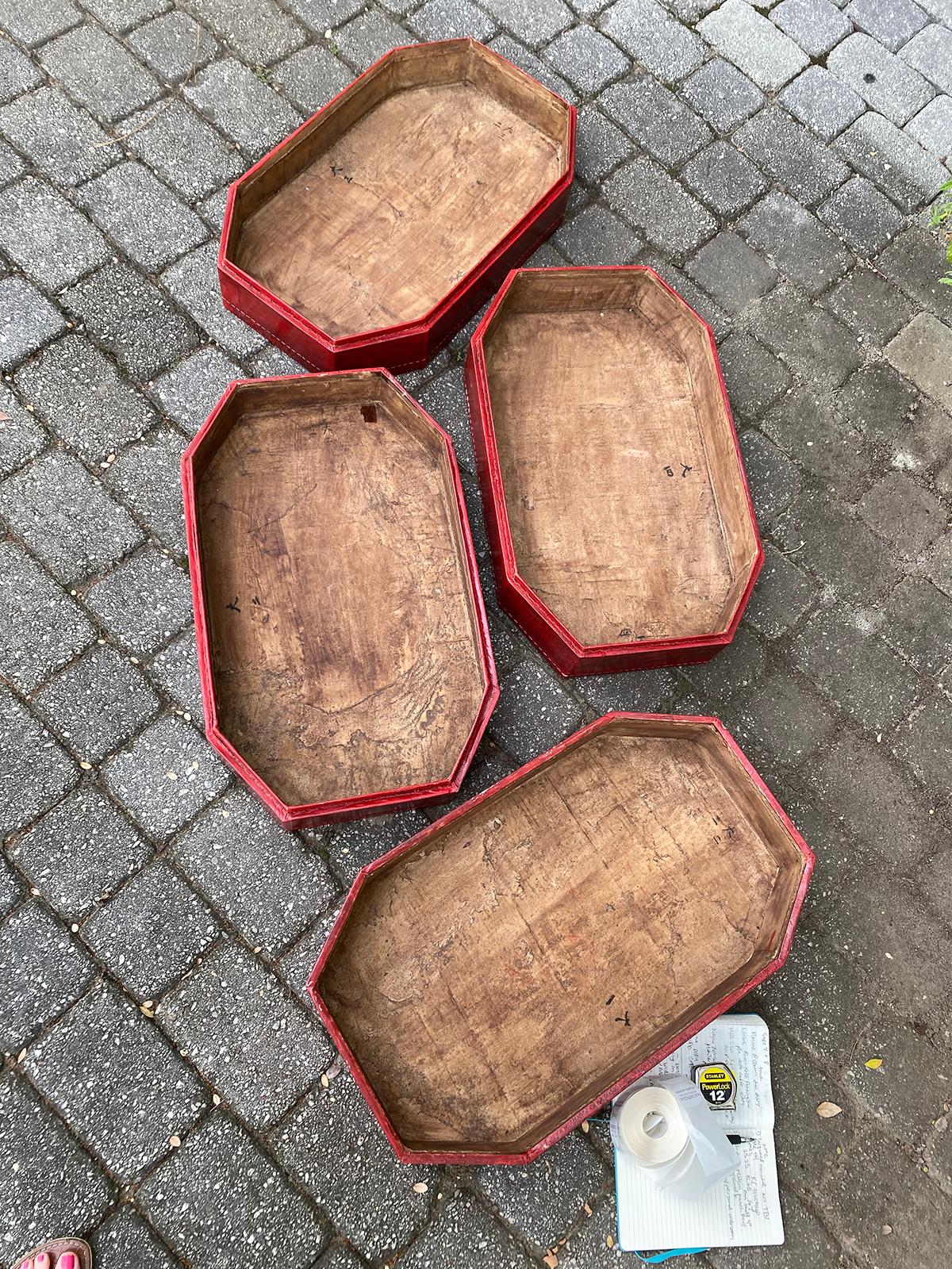 20th Century Oriental Lacquered Red Drinks Table 9