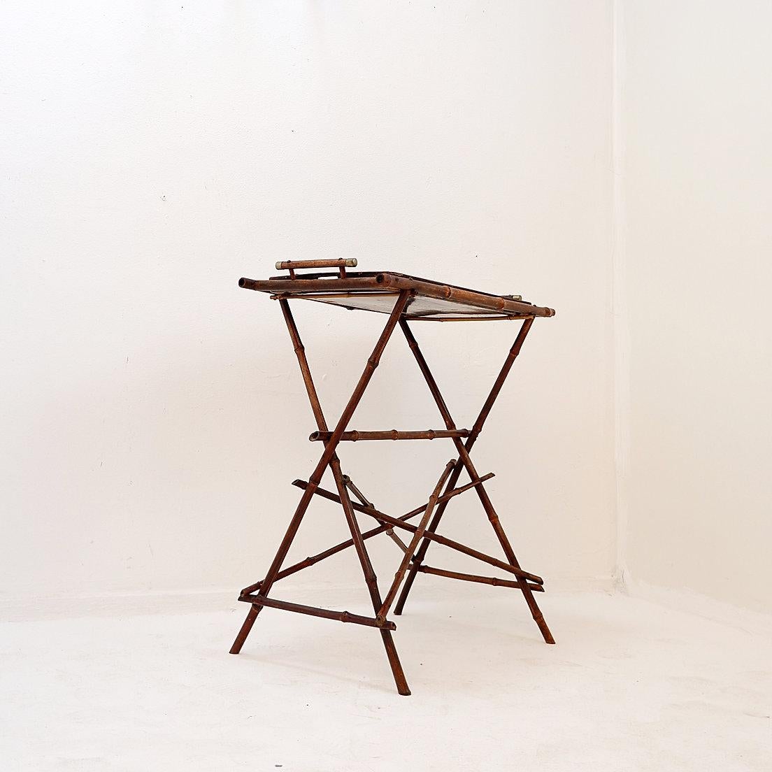20th Century Oriental Tray Table on a Bamboo Stand For Sale 7