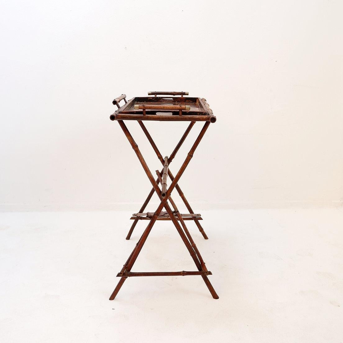 20th Century Oriental Tray Table on a Bamboo Stand For Sale 9