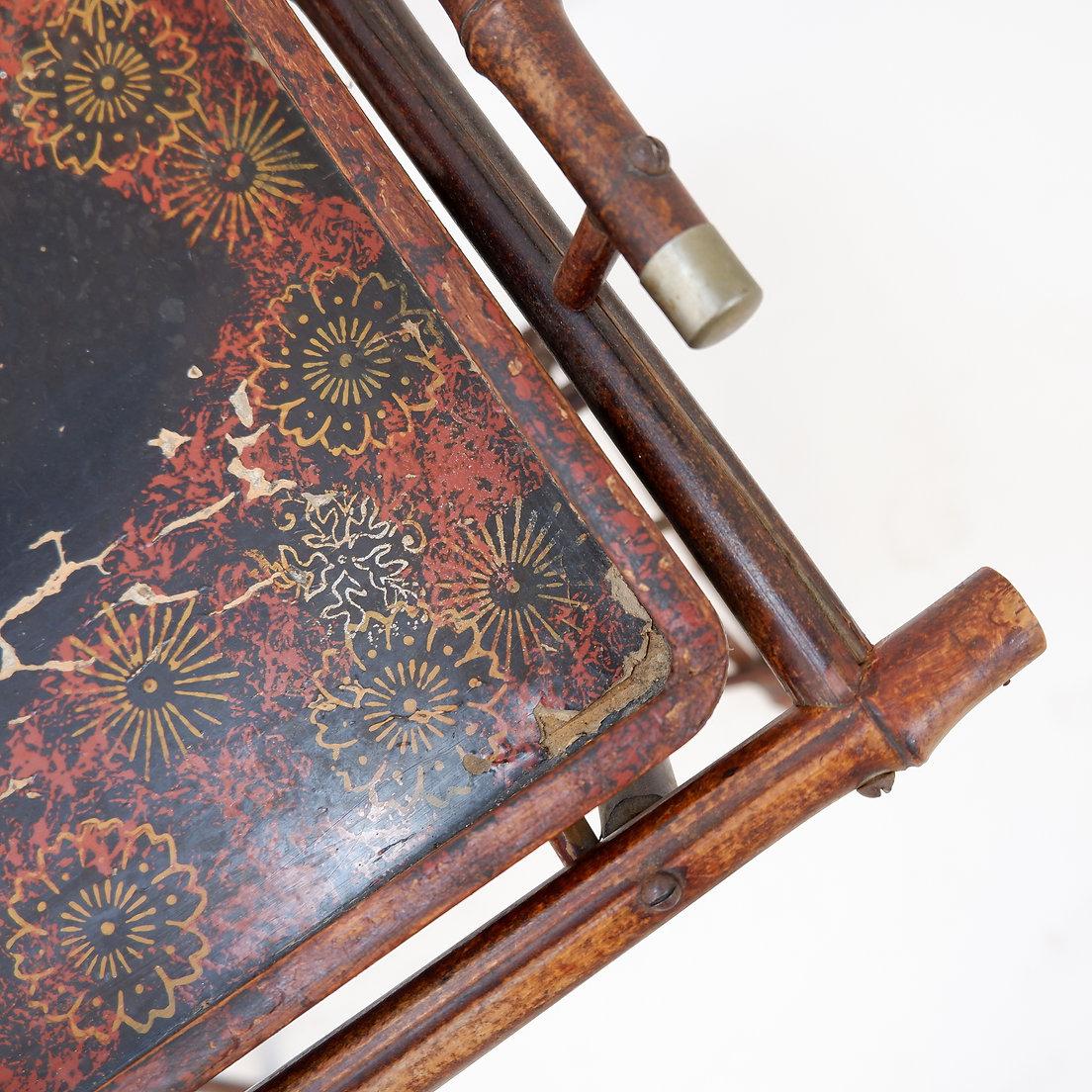 20th Century Oriental Tray Table on a Bamboo Stand For Sale 11
