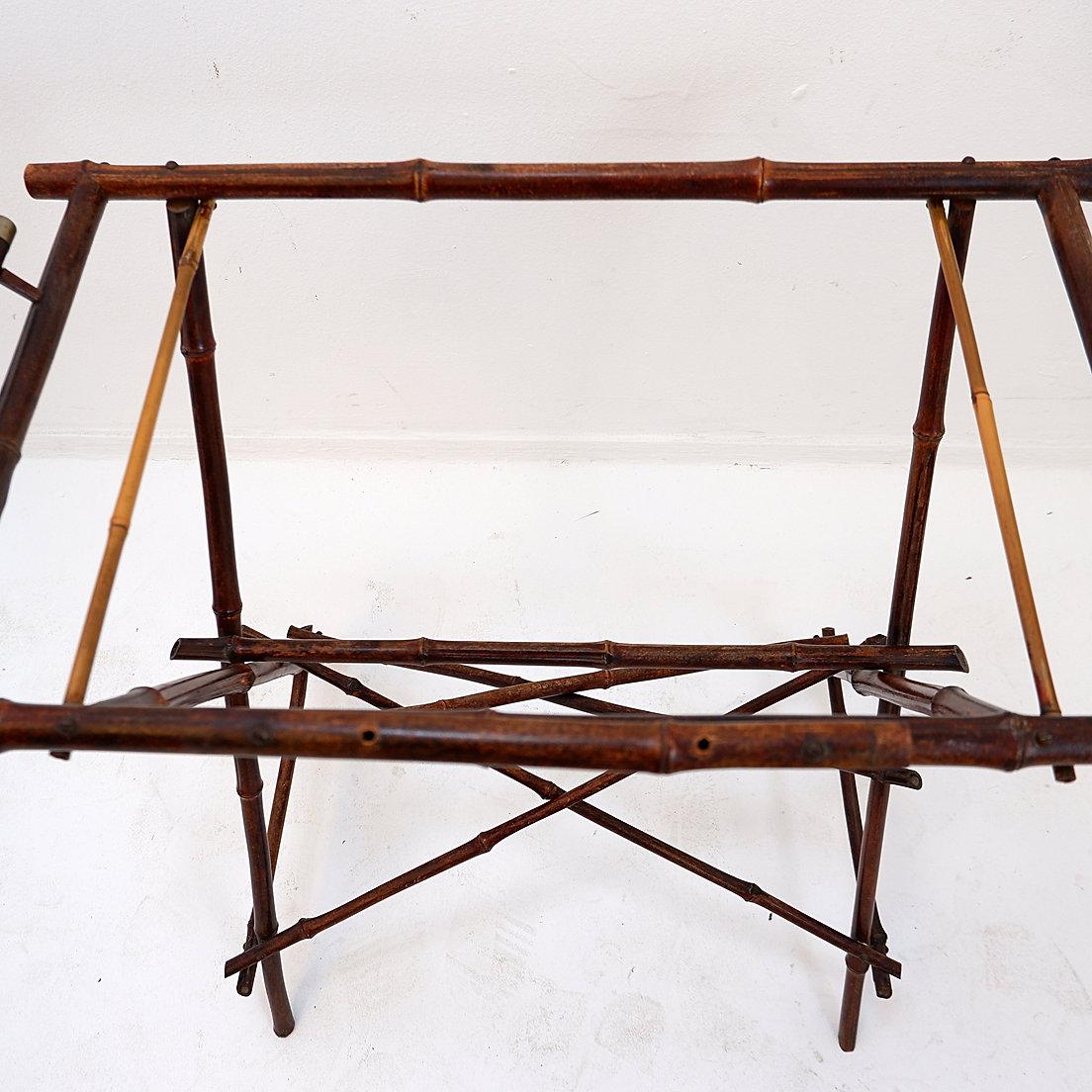 20th Century Oriental Tray Table on a Bamboo Stand For Sale 1
