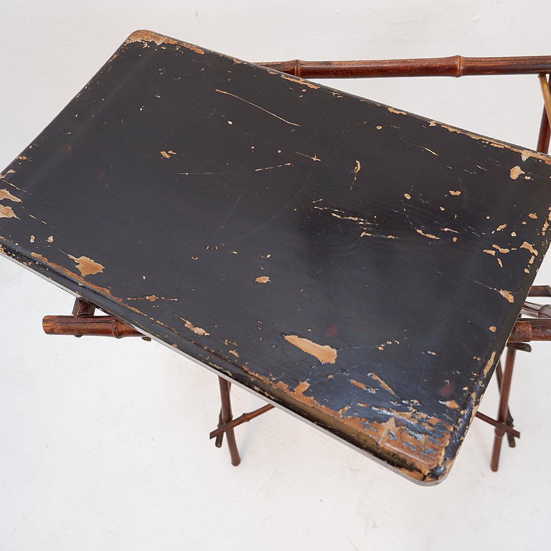20th Century Oriental Tray Table on a Bamboo Stand For Sale 2