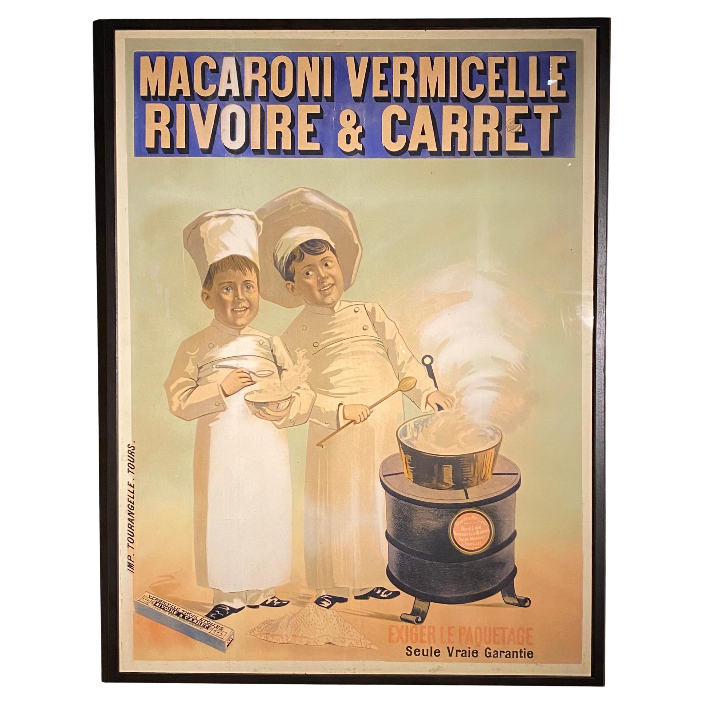 20th century original FRENCH POSTER macaroni by Rivoire et Carret For Sale  at 1stDibs