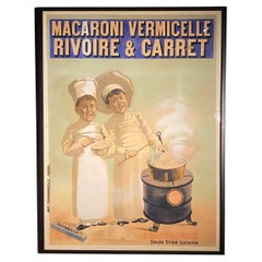 Antique 20th century original FRENCH POSTER  macaroni by Rivoire  et Carret