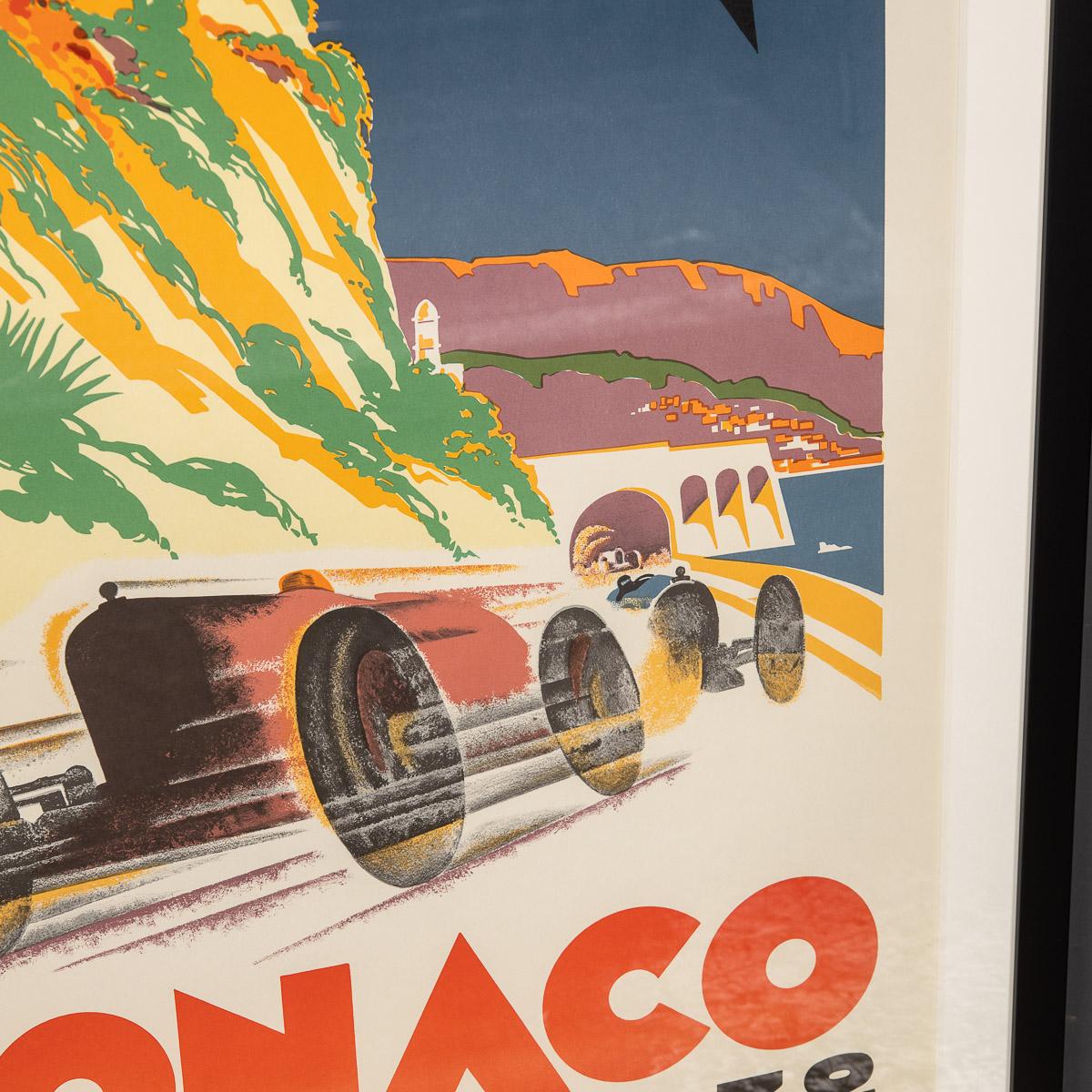 20th Century 20thC Reprint Of The Monaco 1932 Grandprix Poster c.1960