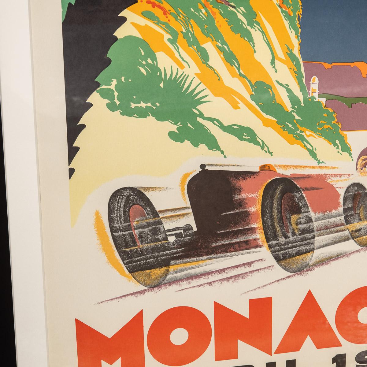 Paper 20thC Reprint Of The Monaco 1932 Grandprix Poster c.1960