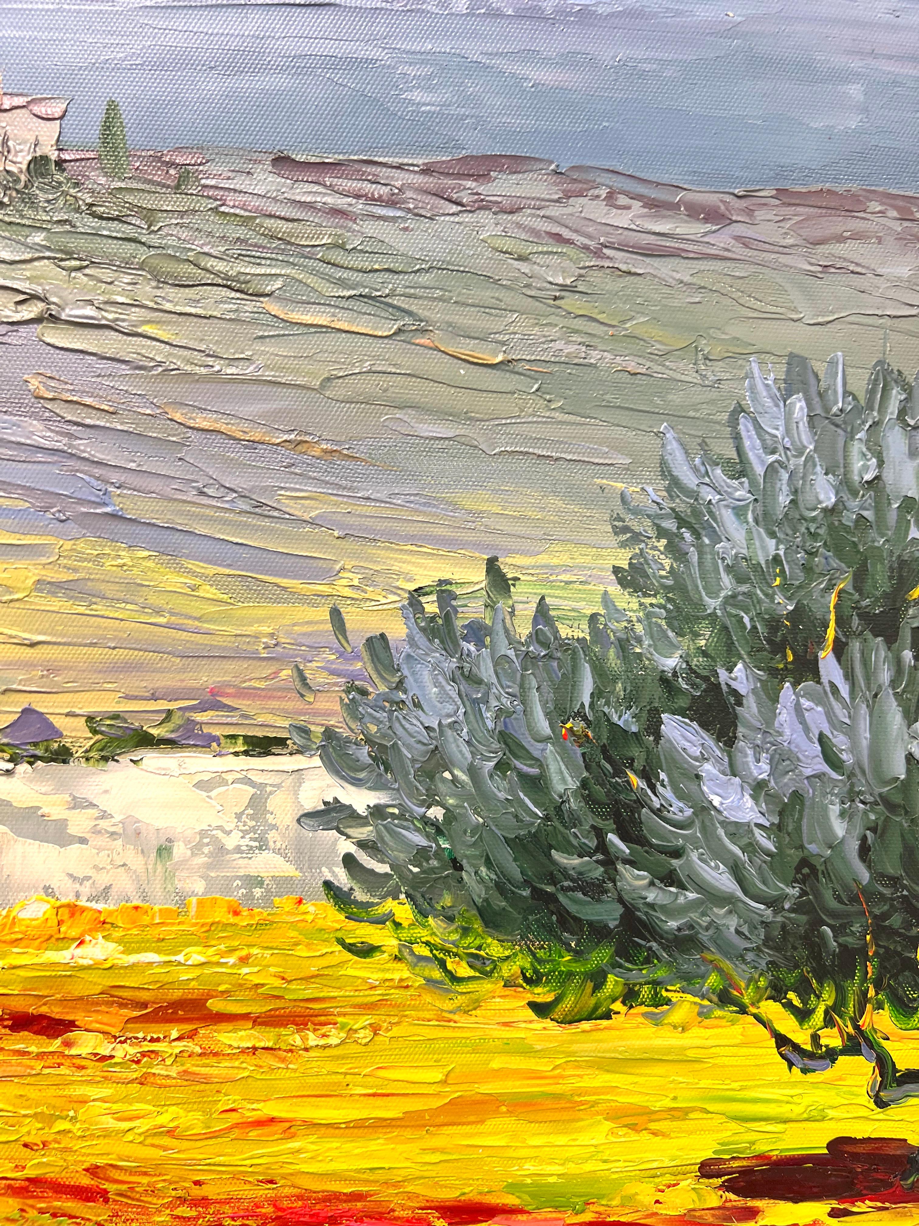 Originales Ölgemälde Impasto auf Leinwand, 20. Jahrhundert, Gemälde der europäischen Landschaft, Original im Zustand „Gut“ im Angebot in Charlotte, NC