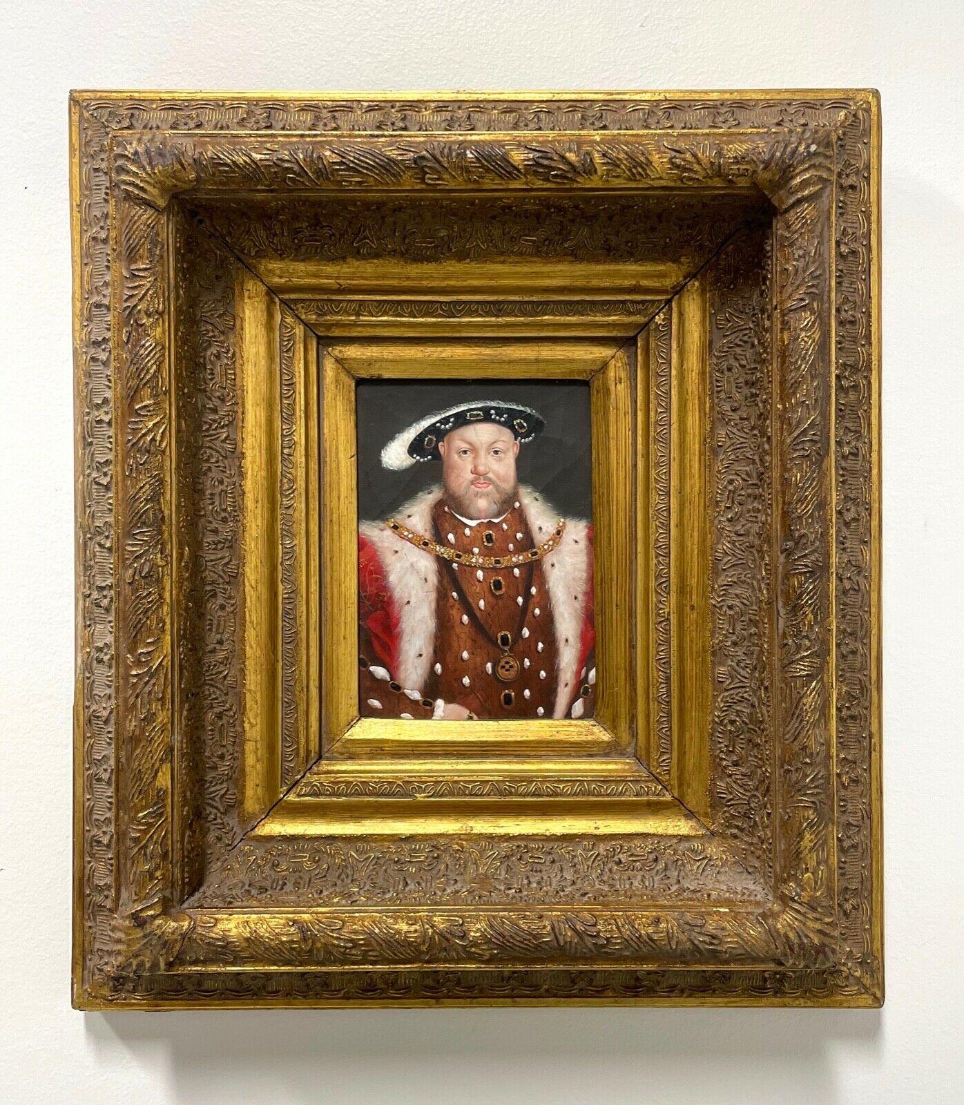 20th Century Original Oil on Board Painting of King Henry VIII 8