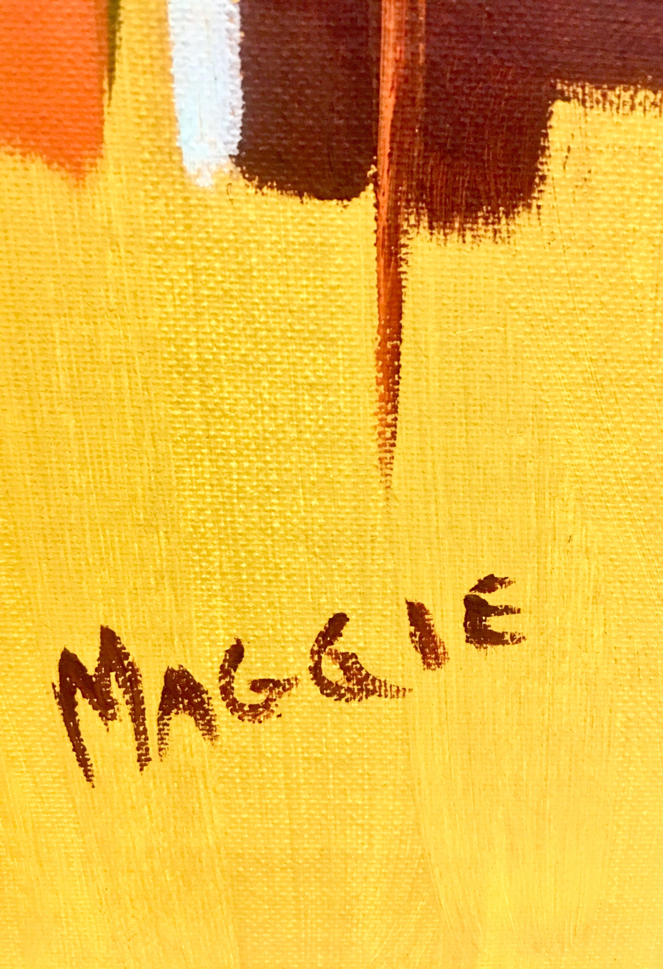20th Century Original Oil On Canvas Abstract Painting by Maggie For Sale 6