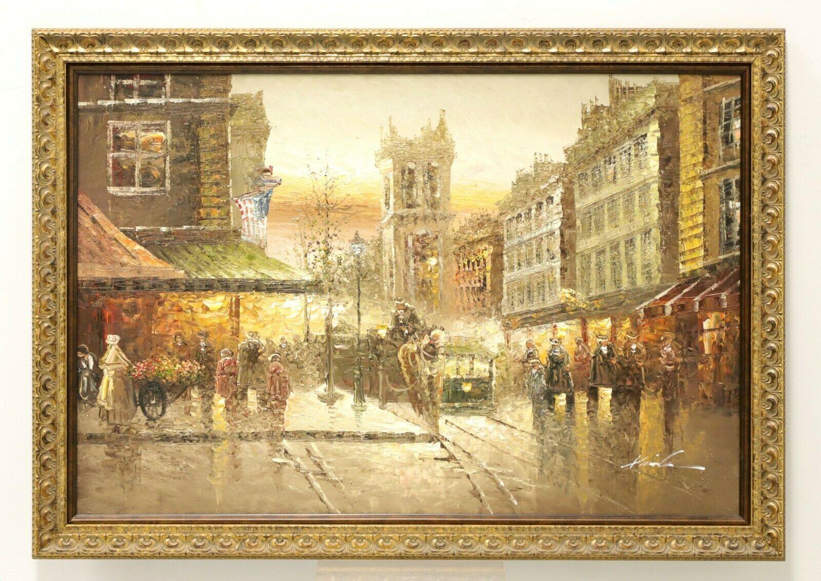 20th Century Original Oil on Canvas - American Street Scene - Signed For Sale 2