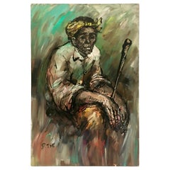 20th Century Original Oil on Canvas Painting by D. TSE