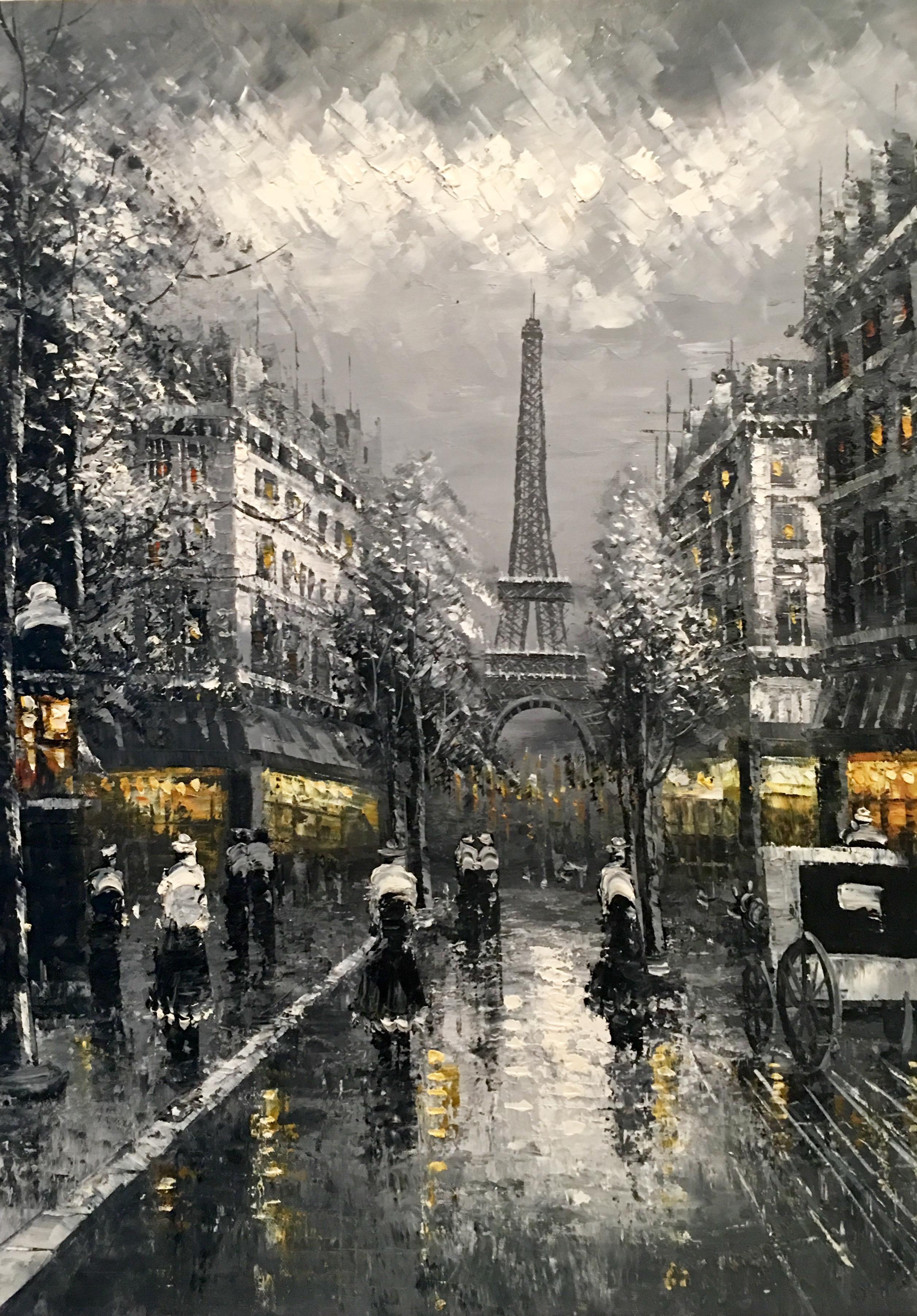 paris at night painting