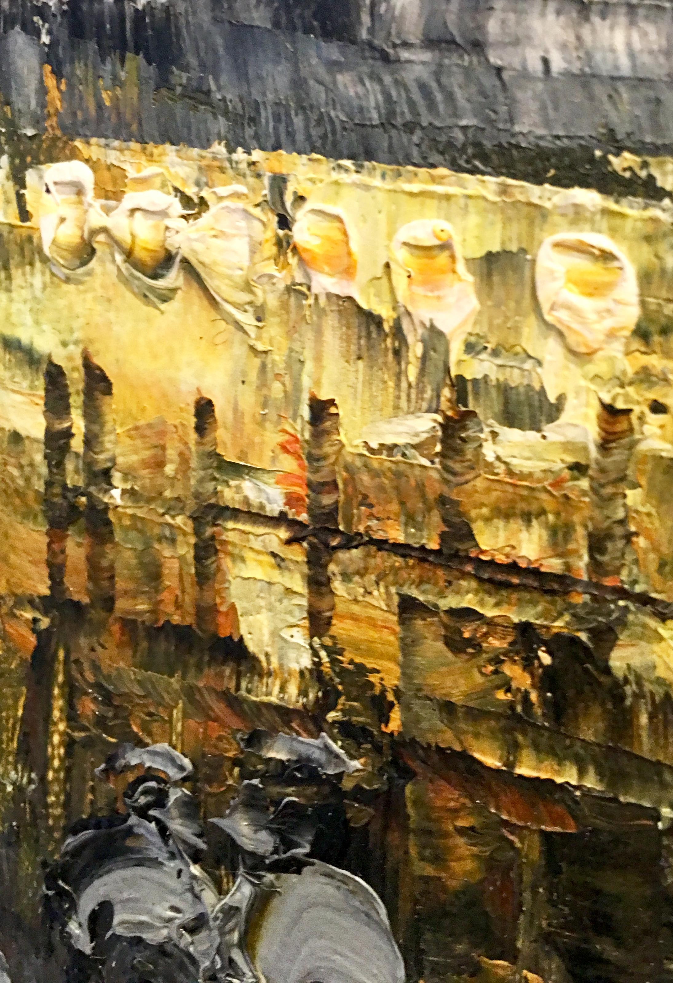 20th Century Original Oil on Canvas Painting of Paris at Night by R. Frank In Good Condition For Sale In West Palm Beach, FL