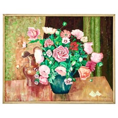 20th Century Original Oil on Canvas Still Life Painting by, V. Granland