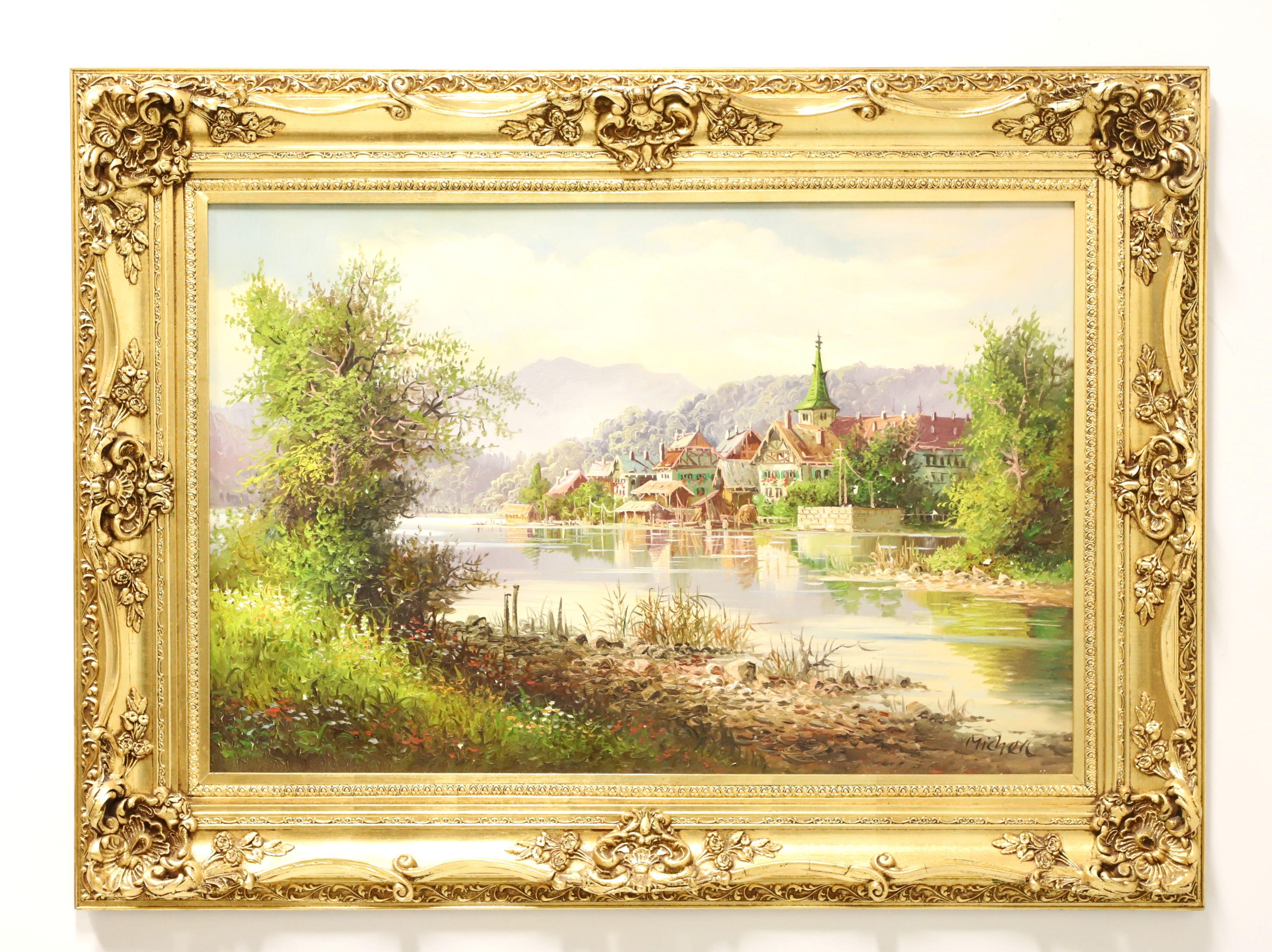 20th Century Original Oil Painting on Canvas - German Landscape - Signed Michell For Sale 6