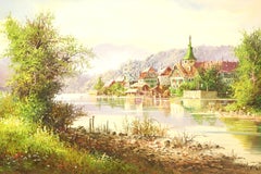 20th Century Original Oil Painting on Canvas - German Landscape - Signed Michell