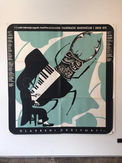 20th Century Original Poster by Boris Bucan, 'Symphony Orchestra Lisinski' 1987