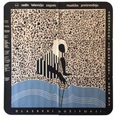 Cartel original del siglo XX de Boris Bucan, "Agua", 1988 Croacia Arte