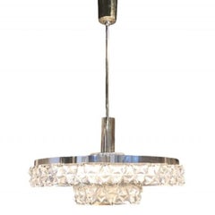 20th Century Swedish Orrefors Glass Ceiling Lamp, Pendant by Carl Fagerlund