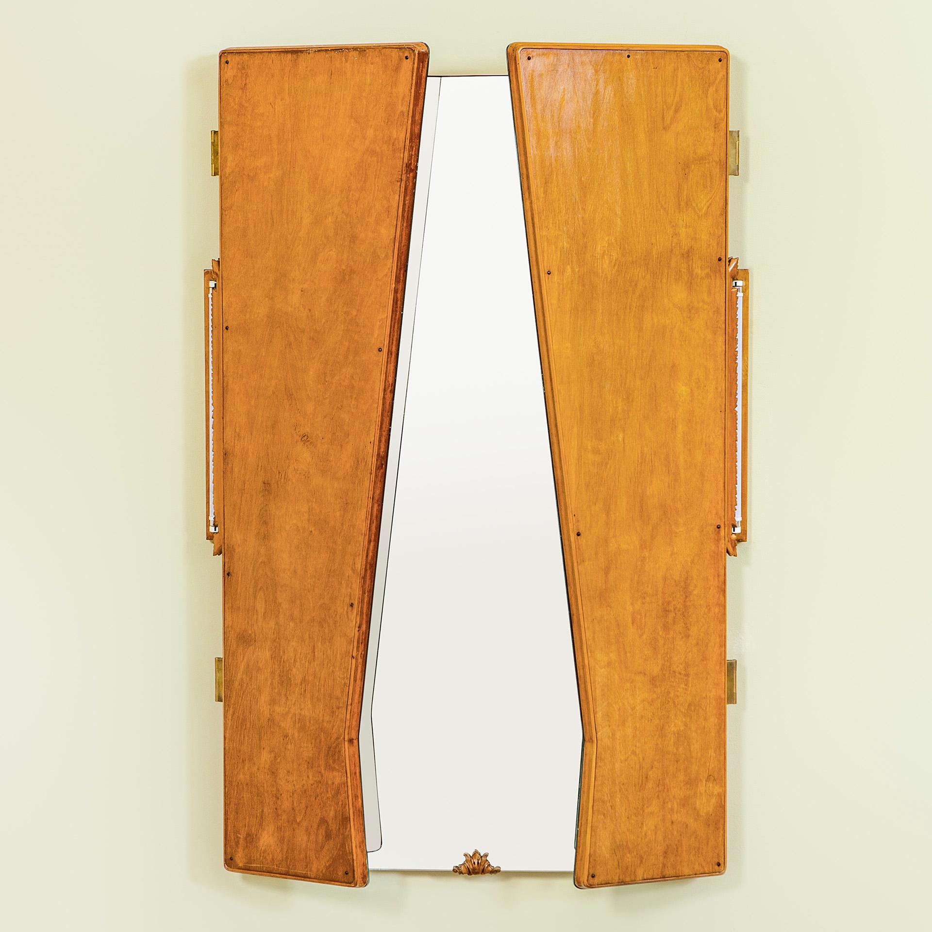 Mid-20th Century 20th Century Osvaldo Borsani Bright Wall Mirror For Sale