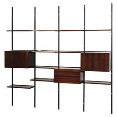 Osvaldo Borsani 'E22' Freestanding Modular Bookcase in Rosewood Tecno Production