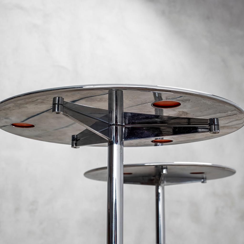 Late 20th Century 20th Century Osvaldo Borsani for Tecno Pair of Low Tables Mod T1 Chromed Metal