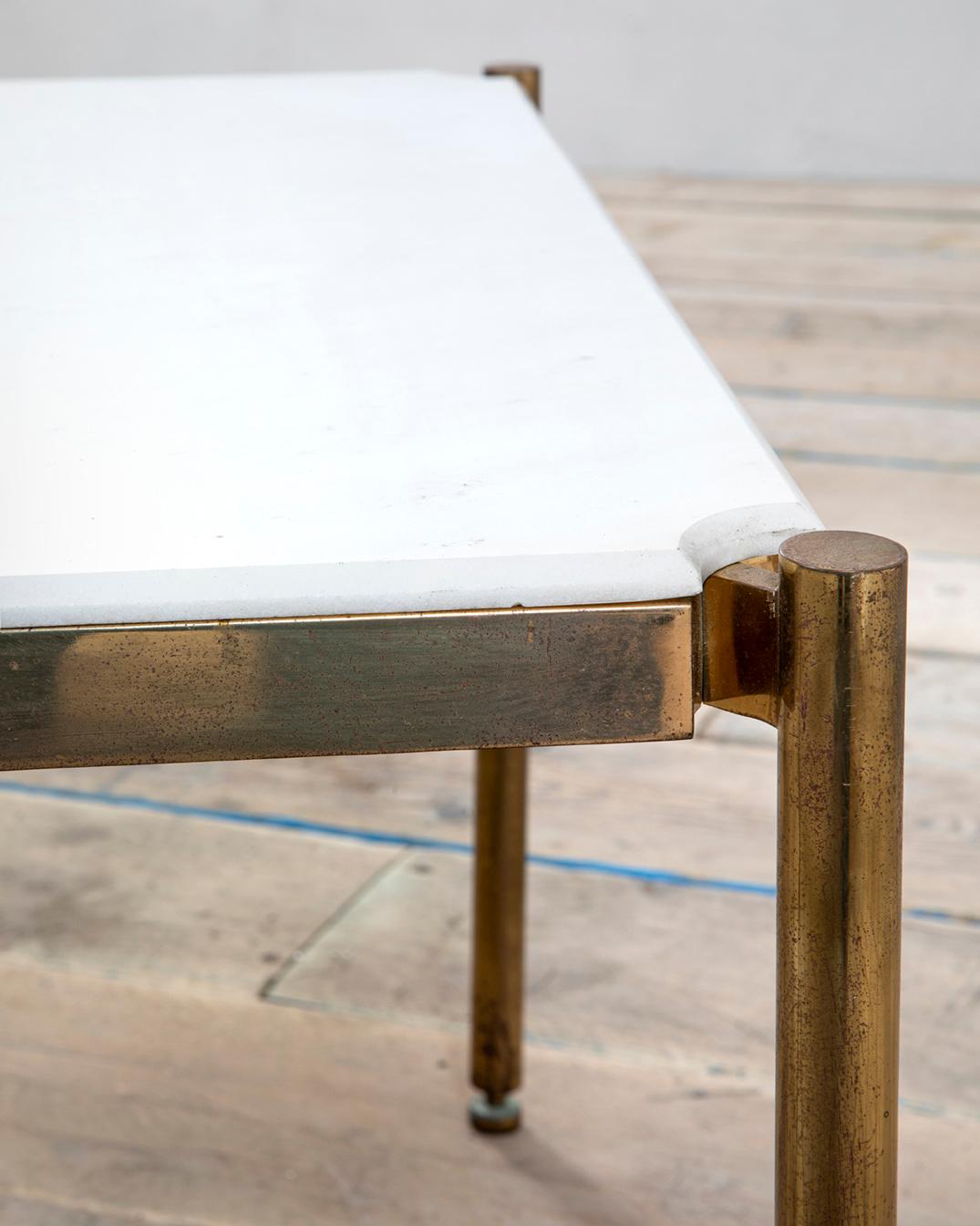 Mid-20th Century 20th Century Osvaldo Borsani Low Table in Metal and Marble for Tecno For Sale