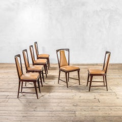 20th Century Osvaldo Borsani Set of Six Dining Chairs for ABV 50s