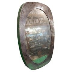 Ovaler versilberter Wandglasspiegel des 20. Jahrhunderts, Vintage-Dekoration