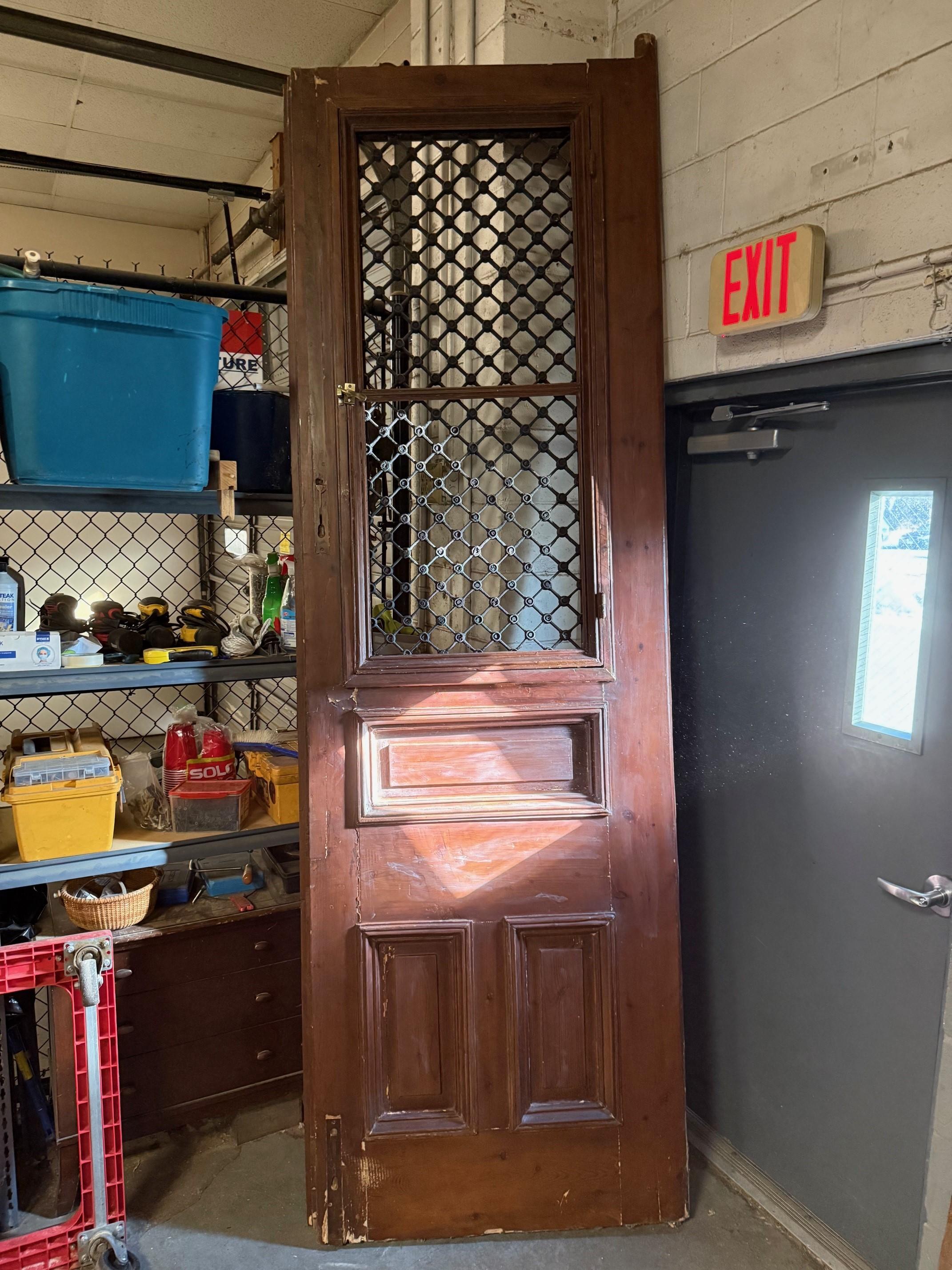 20th Century Oversize Pair of Egyptian Doors with Iron & Wood Panels For Sale 7