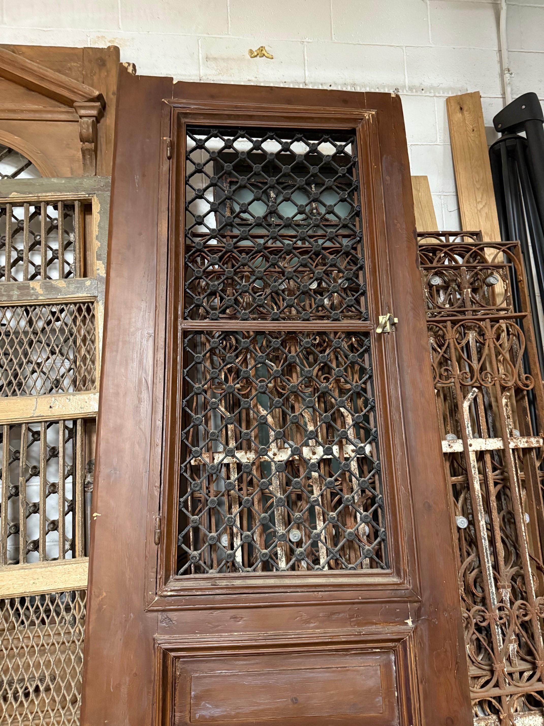 20th Century Oversize Pair of Egyptian Doors with Iron & Wood Panels For Sale 13