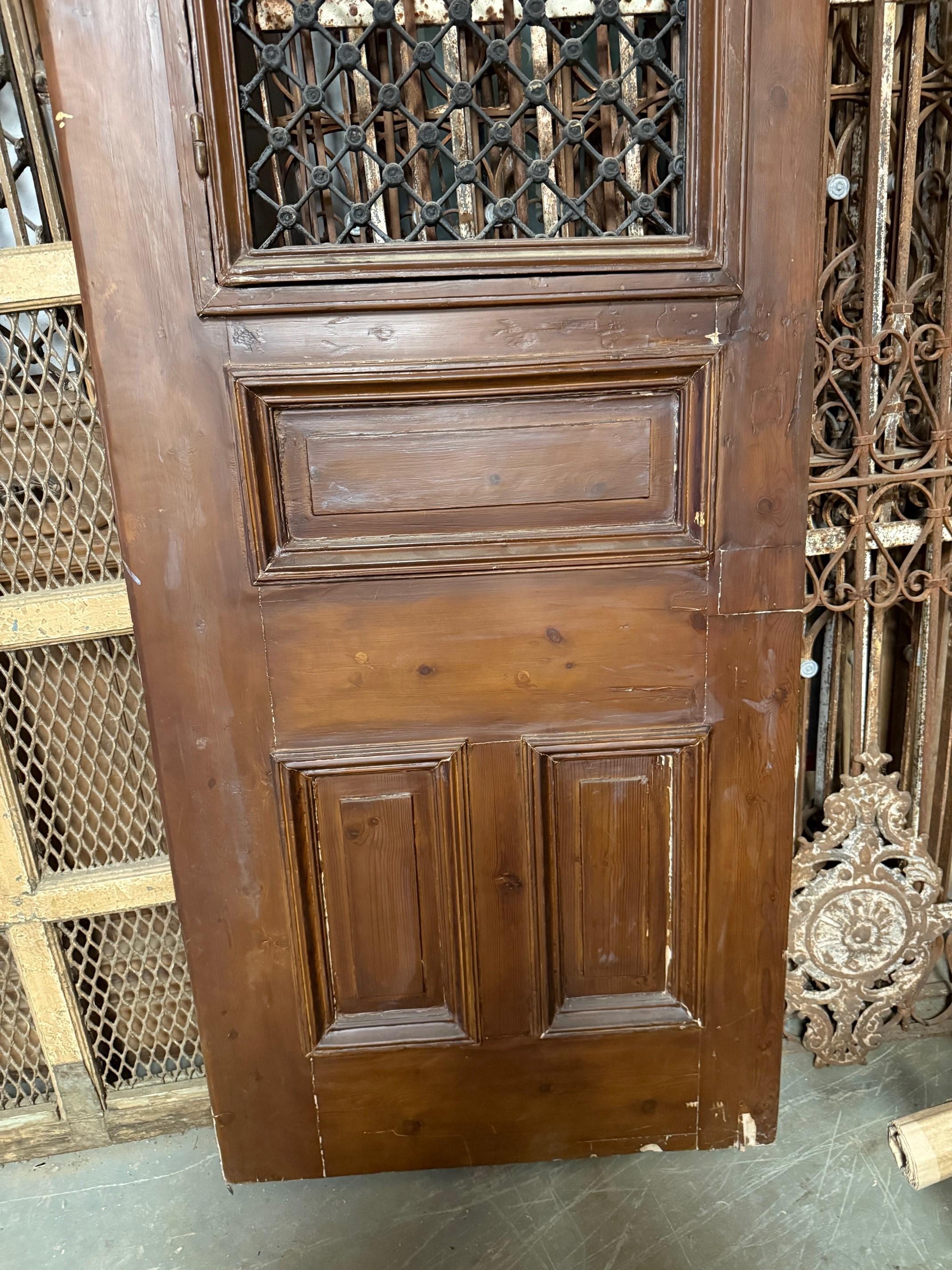 20th Century Oversize Pair of Egyptian Doors with Iron & Wood Panels For Sale 14