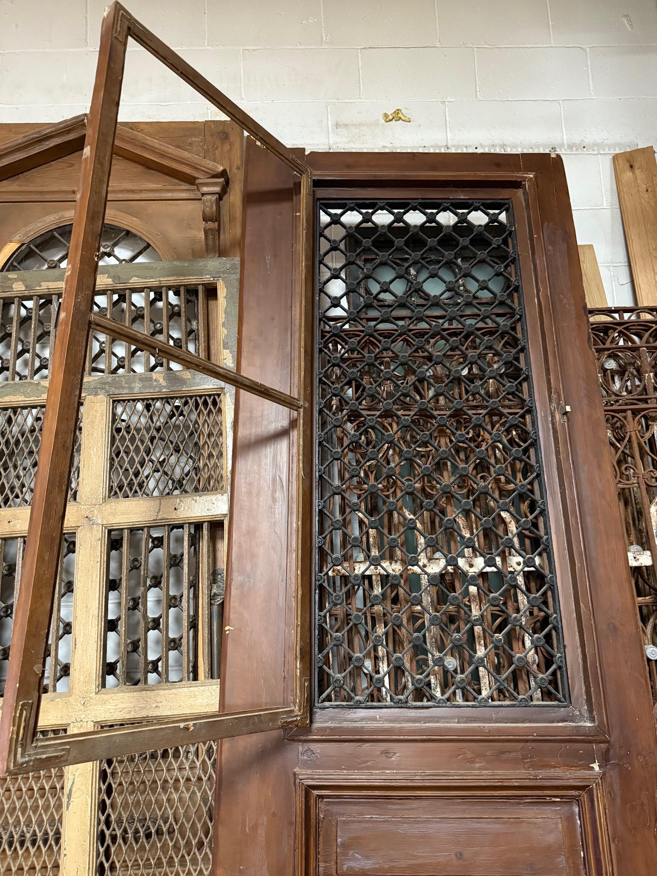 20th Century Oversize Pair of Egyptian Doors with Iron & Wood Panels For Sale 15