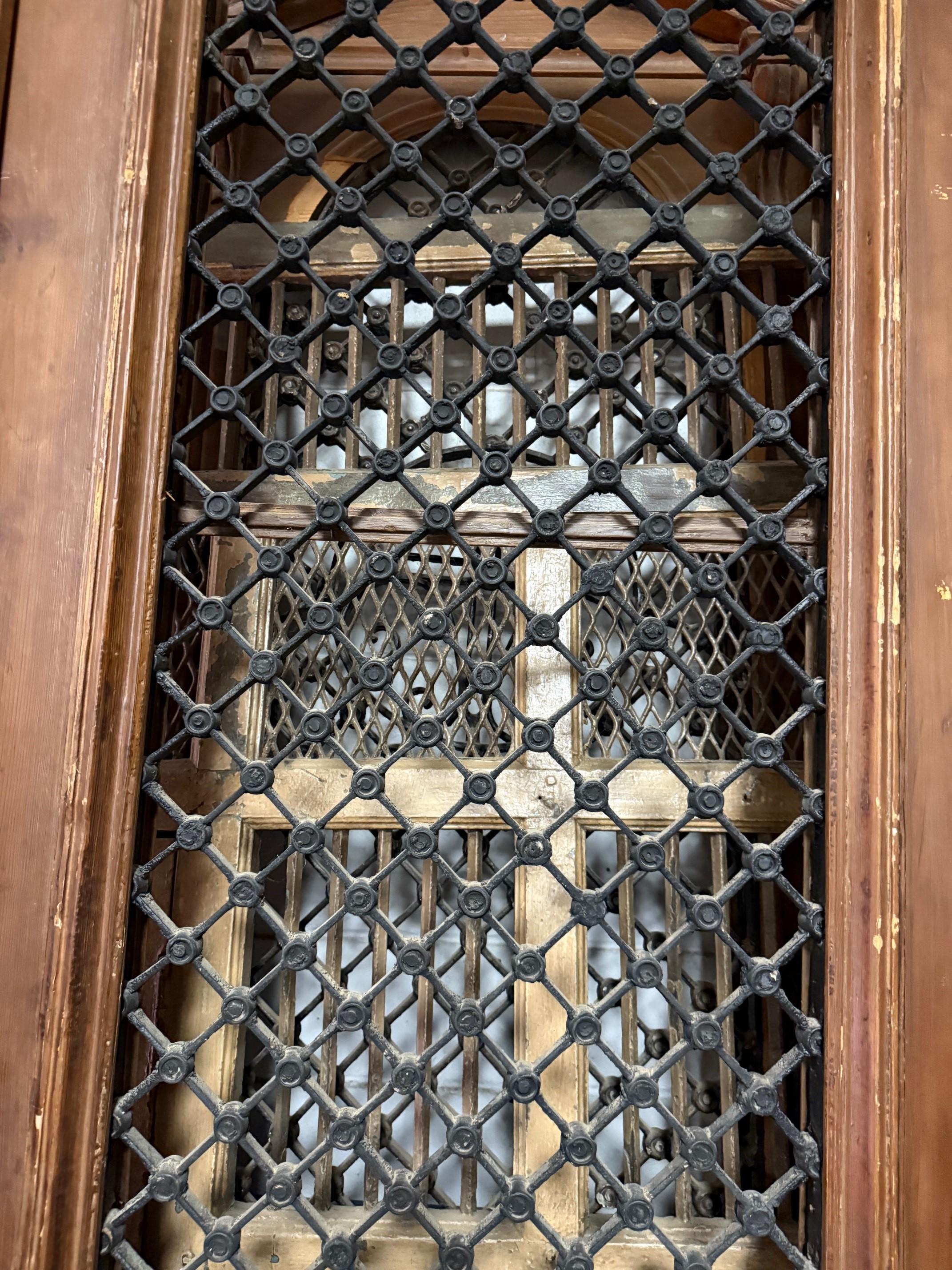 20th Century Oversize Pair of Egyptian Doors with Iron & Wood Panels For Sale 2